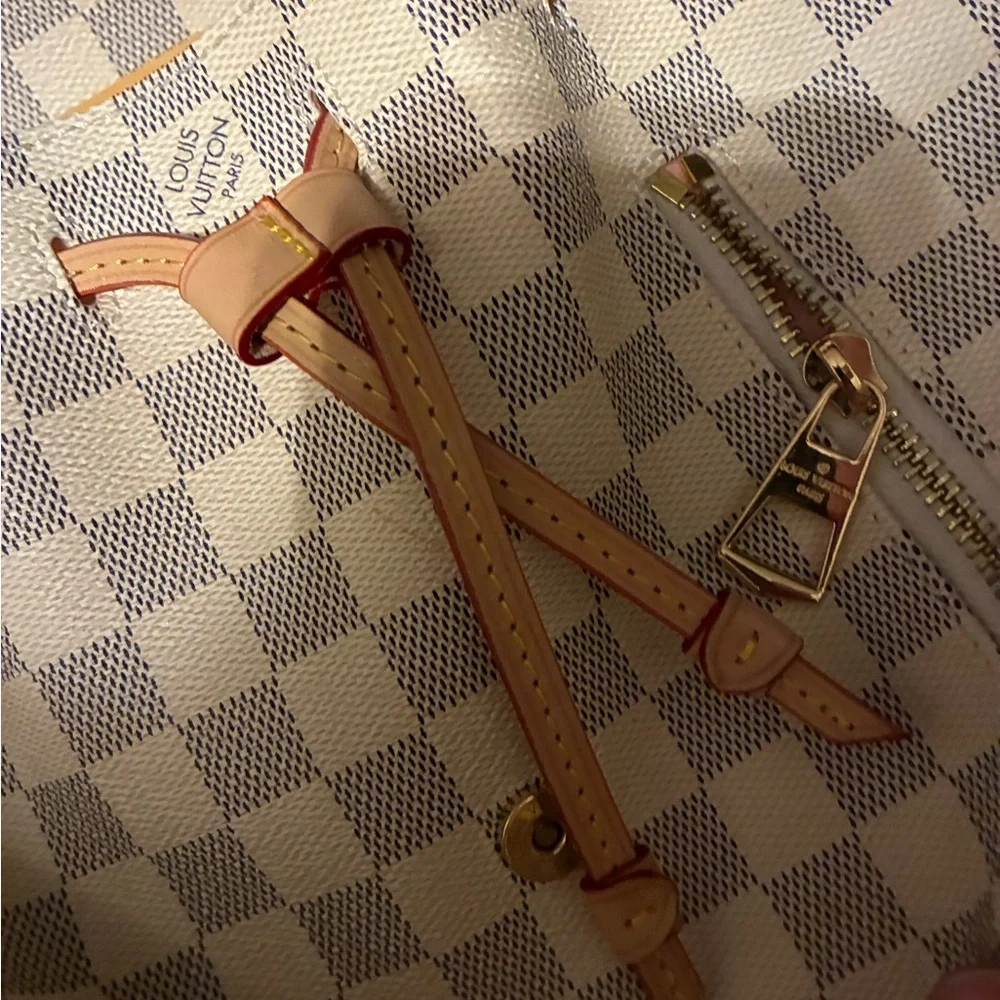 Louis Vuitton White and Tan Checkered Backpack - Picture 3 of 5